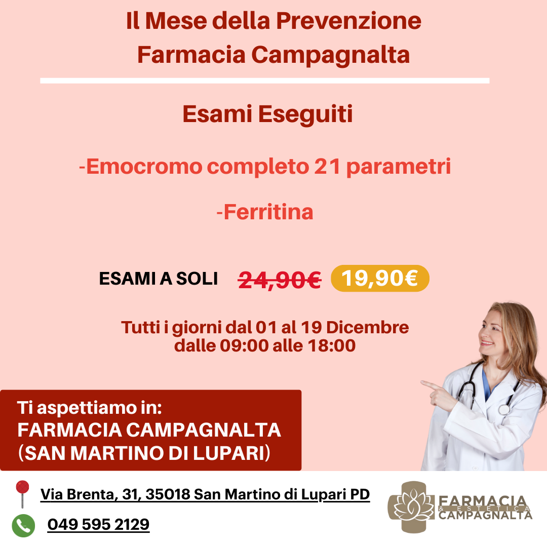 Farmacia Campagnalta Giornata Emocromo completo e Ferritina